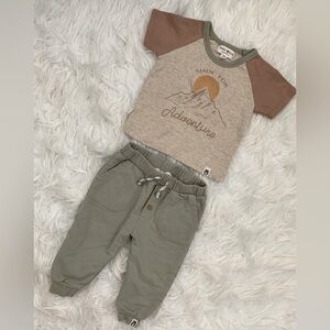Baby Organic Adventure T-Shirt and Pants Set